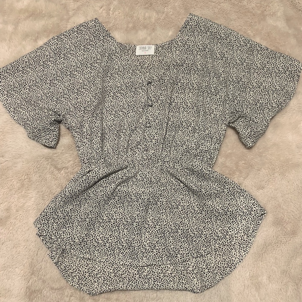 Black & White Spot Print Top